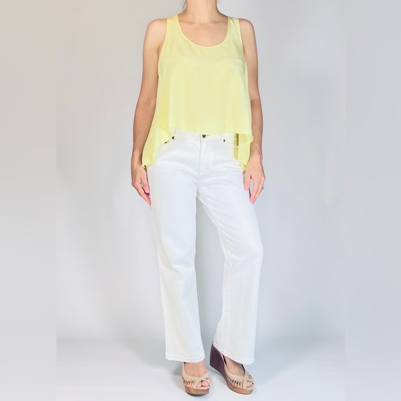 Bar III 100% Silk Flowy Tank Top size M Yellow - Picture 10 of 10